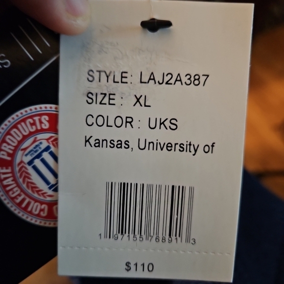 GIII Sports University Of Kansas Mens Blue Teddy Quarter Zip Pullover - Picture 10 of 10